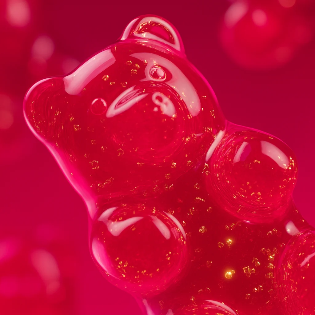 Folly gummy bear close-up